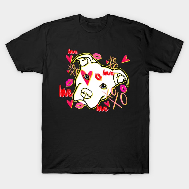 Pittie Giving Love Hugs' and Kisses T-Shirt by heathengirl64